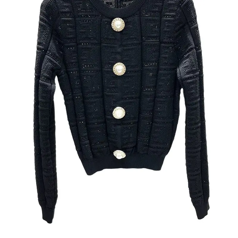 Y2K Women Solid Pit Strip Knitted Cardigan Fashion Runway Single Breasted Round Neck Slimming Sweater Chic Cotton Clothes 3Color
Y2K Women Solid Pit Strip Knitted Cardigan Fashion Runway Single Breasted Round Neck Slimming Sweater Chic Cotton Clothes 3Color
