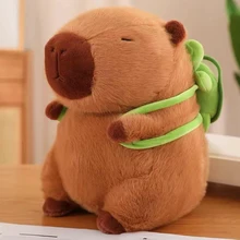 Capybara Plush Simulation Capibara Anime Fluffty Toy Cute Capybara Plush Toys With Backpack Sitting Animals Stuffed Dolls