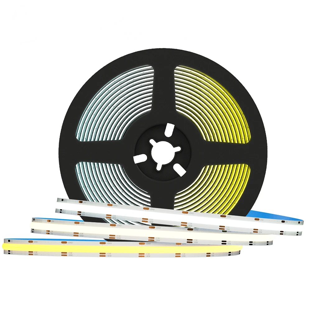 

Светодиодная лента FCOB CCT светодиодный Strip 640 светодиодов, гибкая лента высокой плотности FOB COB 10 мм светильник Lights RA90 2700K до 6000K, линейная с регулируемой яркостью 12 В постоянного тока 24 В