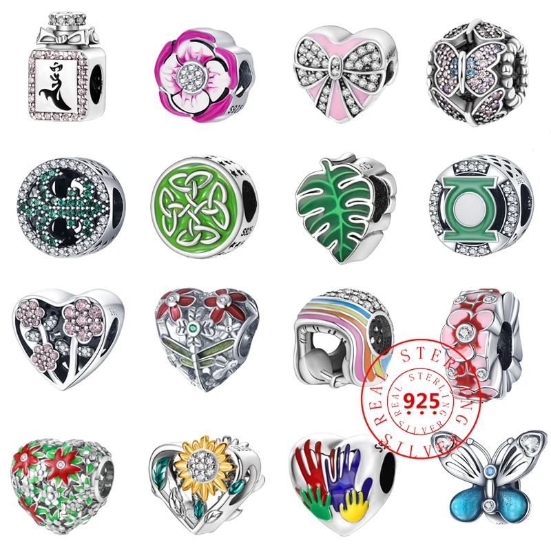 925 Sterling Silver Leaf Flower Butterfly Love Colorful Beads Pendants Fit Pandora Original Charms Bracelets DIY Women's Jewelry
925 Sterling Silver Leaf Flower Butterfly Love Colorful Beads Pendants Fit Pandora Original Charms Bracelets DIY Women's Jewelry