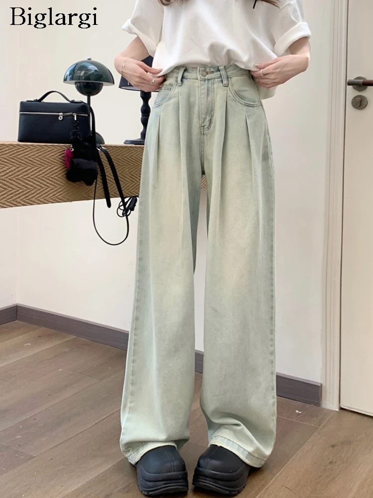 Jeans Spring Autumn Long Pant Women Korean Style Loose Pleated Fashion High Waist Ladies Trousers Casual Woman Wide Leg Pants
Jeans Spring Autumn Long Pant Women Korean Style Loose Pleated Fashion High Waist Ladies Trousers Casual Woman Wide Leg Pants