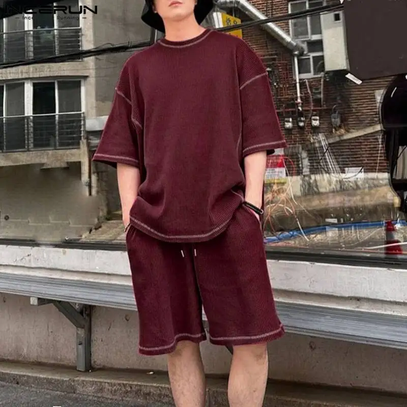 2023 Men Sets Solid Color Korean Style O-neck Short Sleeve T Shirt & Shorts 2PCS Loose Streetwear Men Casual Suits S-5XL INCERUN
2023 Men Sets Solid Color Korean Style O-neck Short Sleeve T Shirt & Shorts 2PCS Loose Streetwear Men Casual Suits S-5XL INCERUN