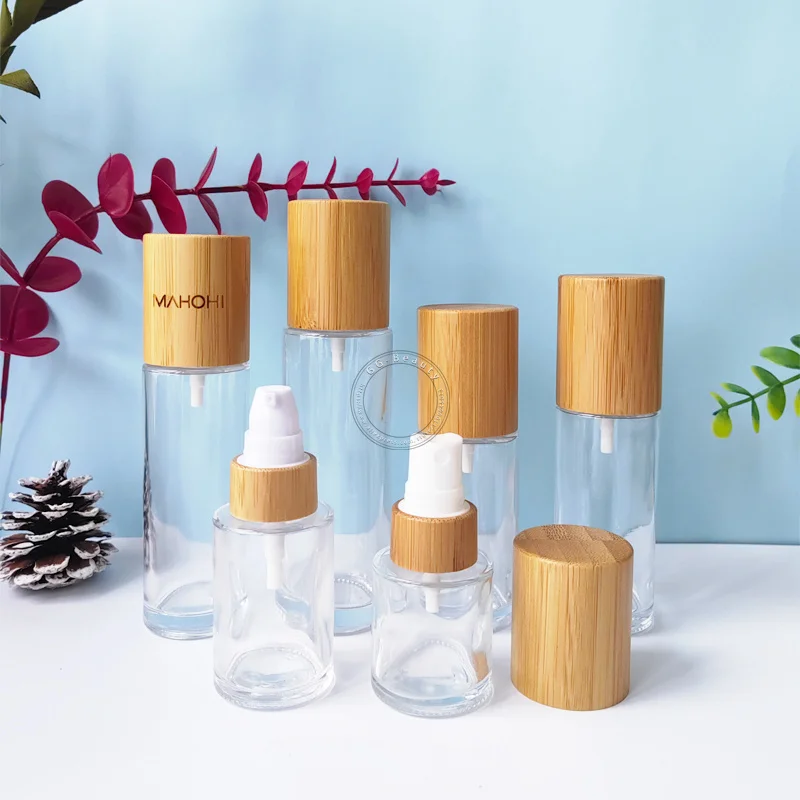 20ML To 120ML Clear Glass Bamboo Pump Lotion Spray Bottles Alcohol Disinfection Makeup Remover Water Pressure Take Bottle Vials
20ML To 120ML Clear Glass Bamboo Pump Lotion Spray Bottles Alcohol Disinfection Makeup Remover Water Pressure Take Bottle Vials
