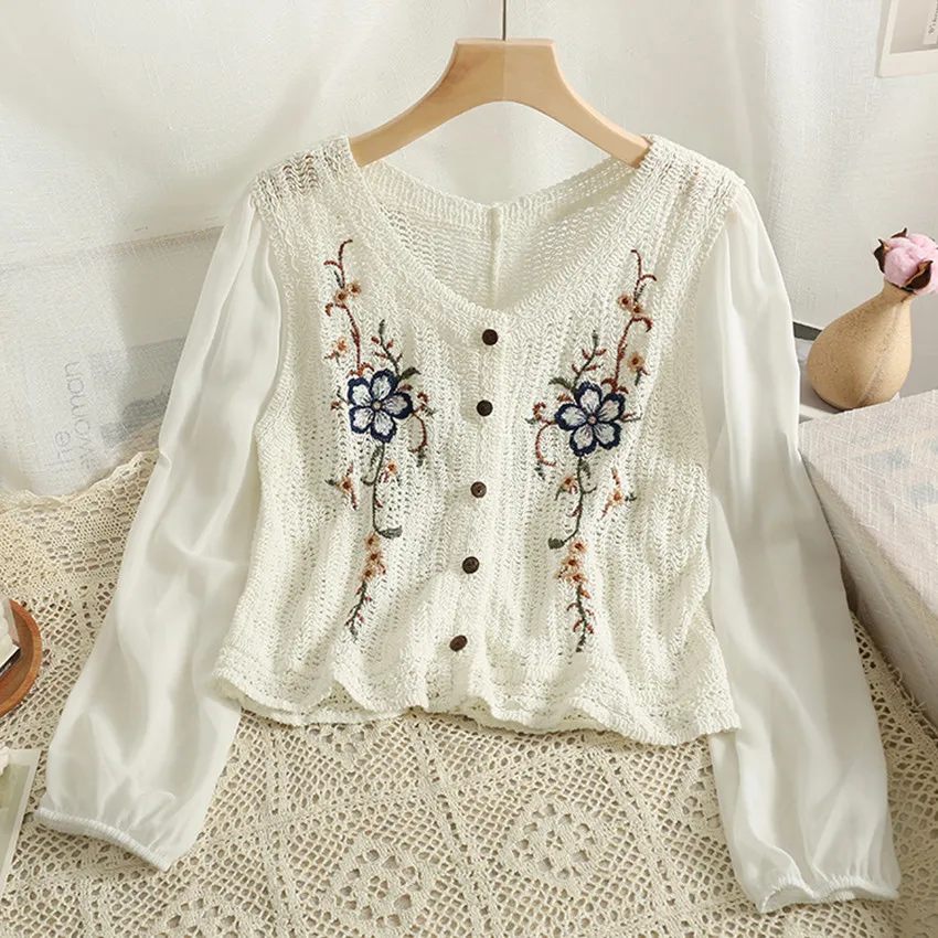Korean Chic Floral Embroidery Shirts Blouse Women Long Sleeve Shirt Blusa Mujer Boho Blusas Mujer De Moda 2022
Korean Chic Floral Embroidery Shirts Blouse Women Long Sleeve Shirt Blusa Mujer Boho Blusas Mujer De Moda 2022