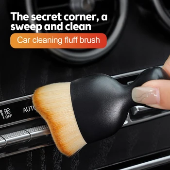 Escovas para Detalhes Automotivos: Limpezas Eficientes para Interiores de Veículos 12 Car Detailing Brush Soft Flexible Hair Handle Brushes Auto Interior or Exterior Detail Cleaning Dust Removal Brush