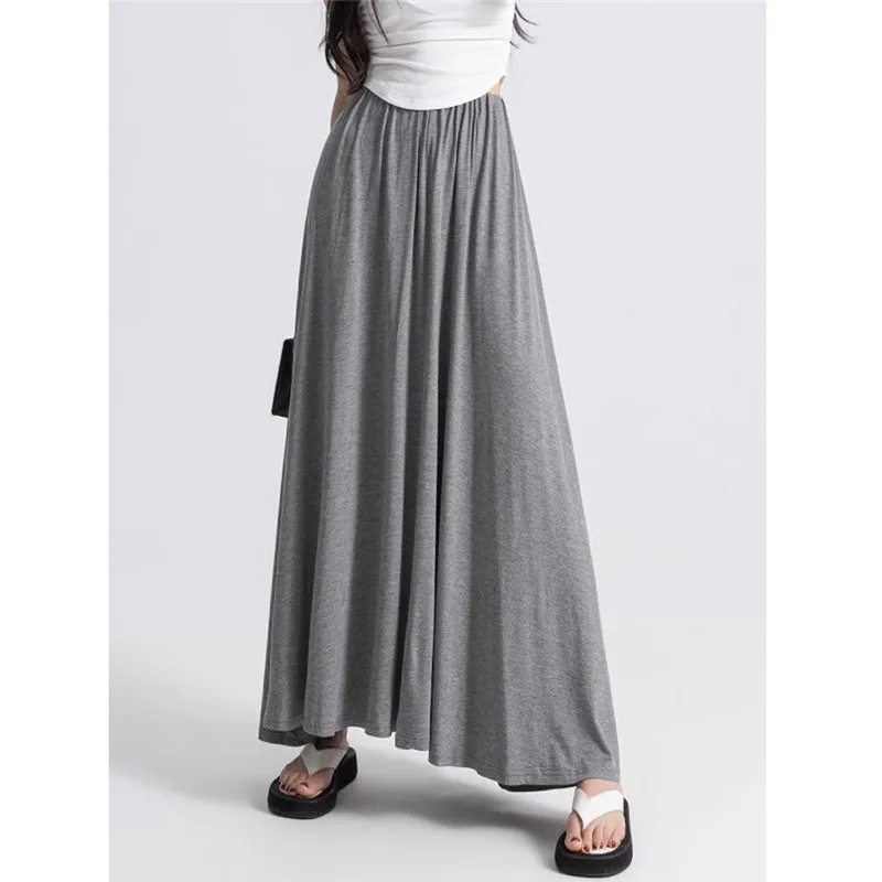Women A Line Big Swing Pleated Skirts 2023 Summer Autumn Elastic High Waist Modal Skirt Female All Match Solid Long Maxi Saia
Women A Line Big Swing Pleated Skirts 2023 Summer Autumn Elastic High Waist Modal Skirt Female All Match Solid Long Maxi Saia