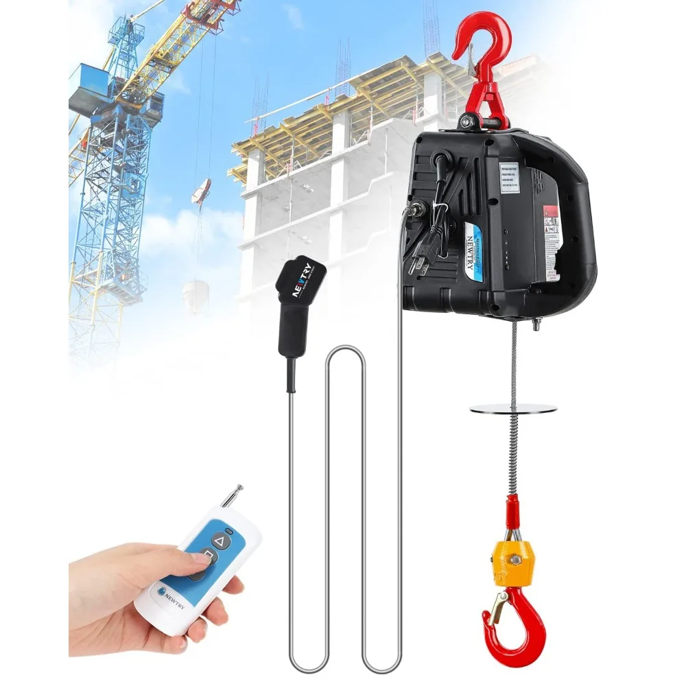 NEWTRY 3 in 1 Electric Hoist Winch 1,100lb Wireless Remote Control, Cable Remote Control, 110/120 Volt
NEWTRY 3 in 1 Electric Hoist Winch 1,100lb Wireless Remote Control, Cable Remote Control, 110/120 Volt