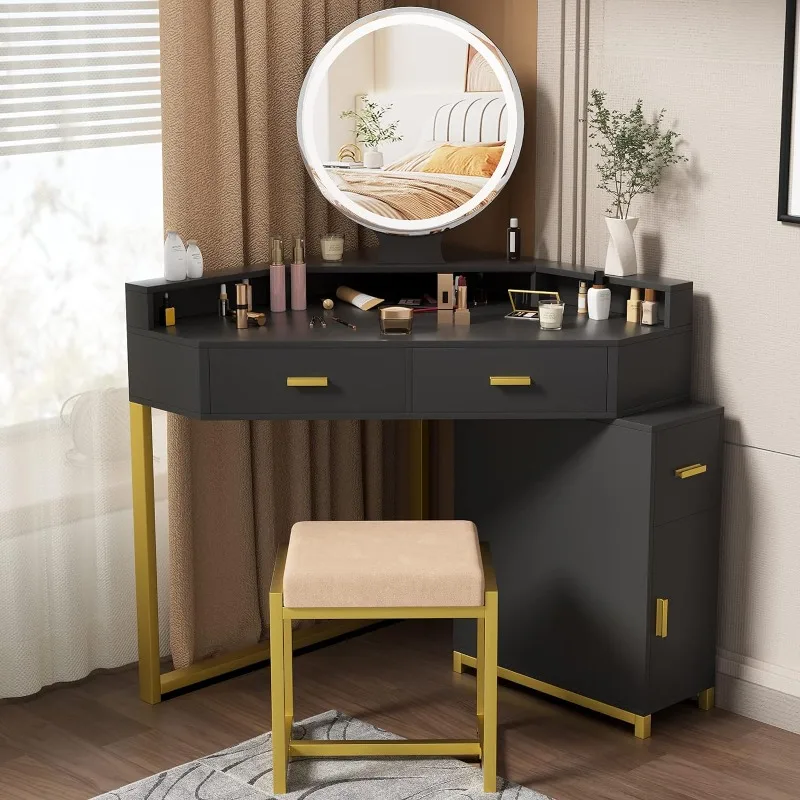 Makeup Vanity Dressing Table with Drawers, Girls Vanity Desk for Bathroom, Bedroom
Makeup Vanity Dressing Table with Drawers, Girls Vanity Desk for Bathroom, Bedroom