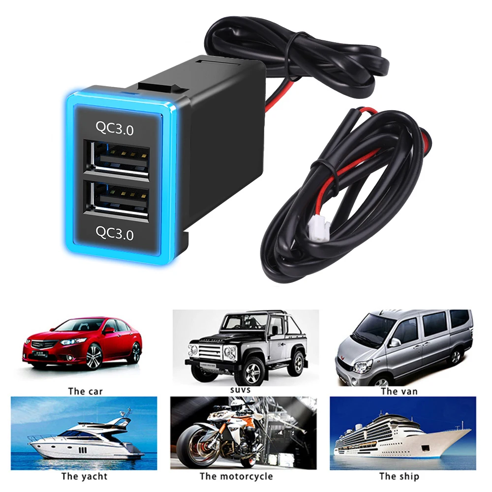 For Toyota Phone Charger PD QC Dual USB Car Charger Socket Power Adapter 33x23mm Quick Charge 12V/24V Waterproof
For Toyota Phone Charger PD QC Dual USB Car Charger Socket Power Adapter 33x23mm Quick Charge 12V/24V Waterproof