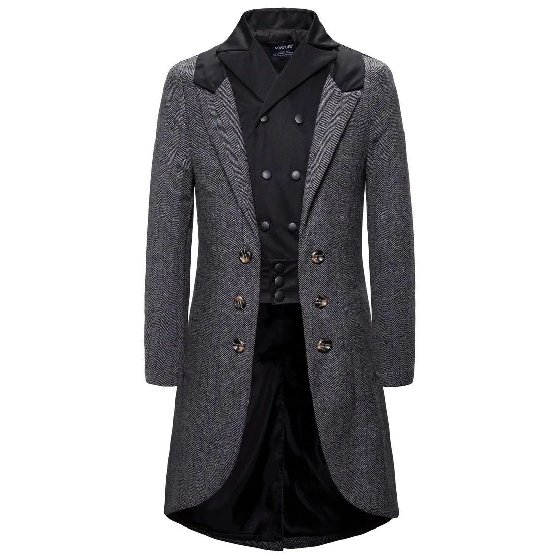 

Mens Overcoat Trench Coats Winter Male Pea Coats Double Breasted Wool & Blends Overcoats