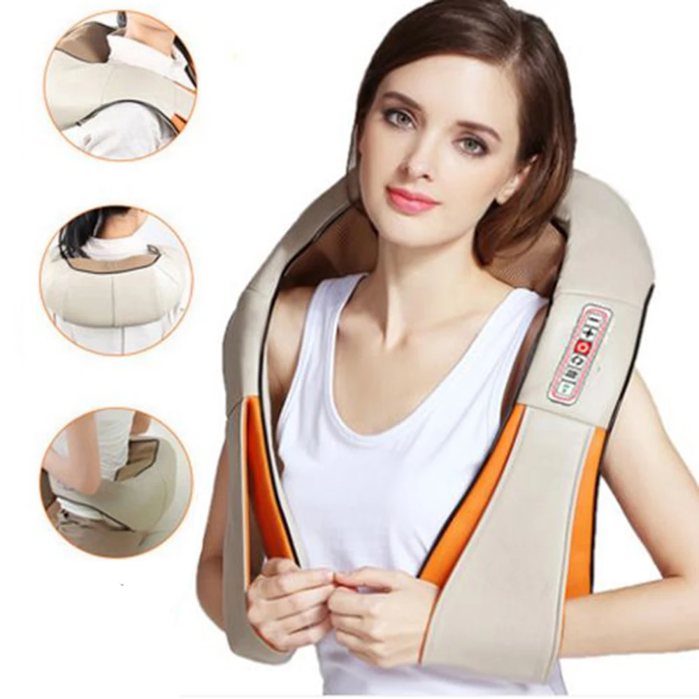 

Electrical Body Neck Back shoulder Massager Copper moto Home Car Relaxation Shiatsu Infrared heated 3D Kneading Massage Shawl