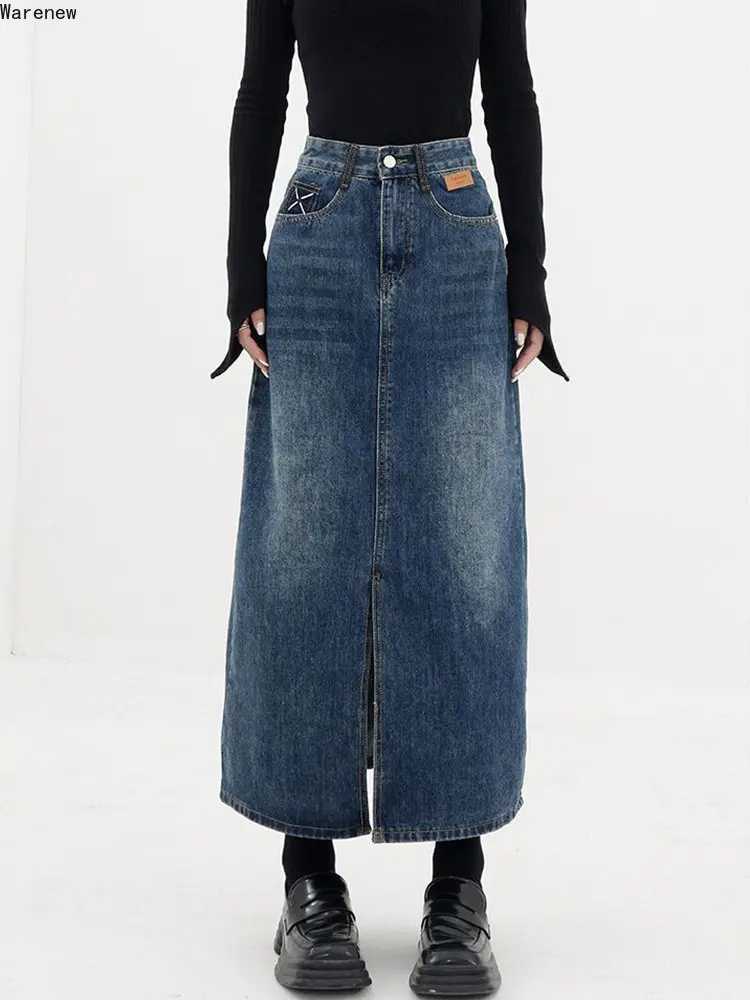 Vintage Baggy Harajuku Blue Denim Skirt For Women 2023 Summer High Waist Y2K Streetwear Basic Casual A-line Pocket Slit Skirt
Vintage Baggy Harajuku Blue Denim Skirt For Women 2023 Summer High Waist Y2K Streetwear Basic Casual A-line Pocket Slit Skirt