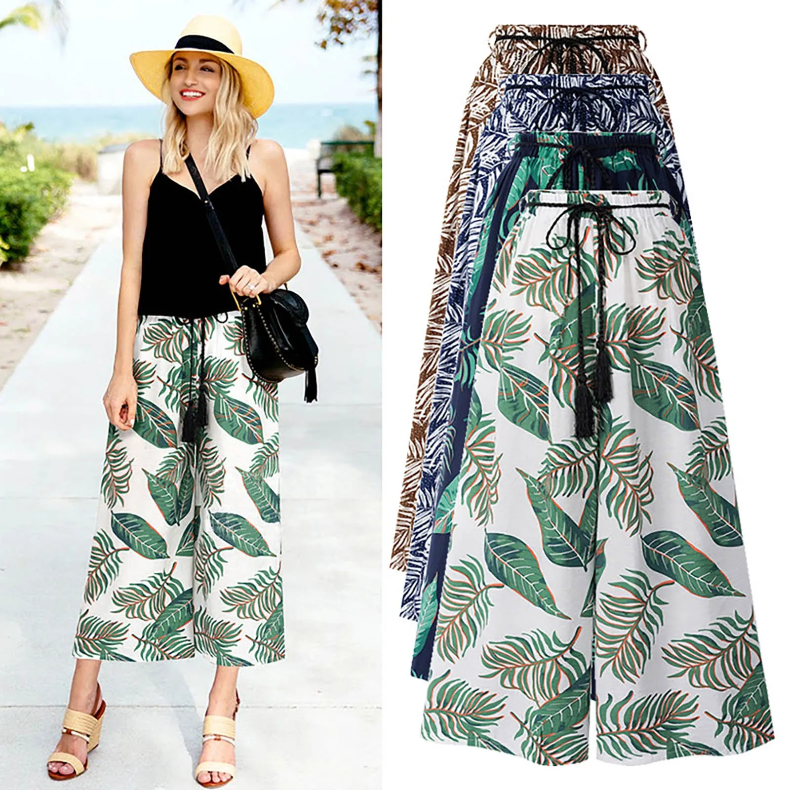 Floral Wide Leg Pants Women's Summer Thin High Waist Loose Printed Casual Pants Cropped Pants Dress Pant Women
Floral Wide Leg Pants Women's Summer Thin High Waist Loose Printed Casual Pants Cropped Pants Dress Pant Women