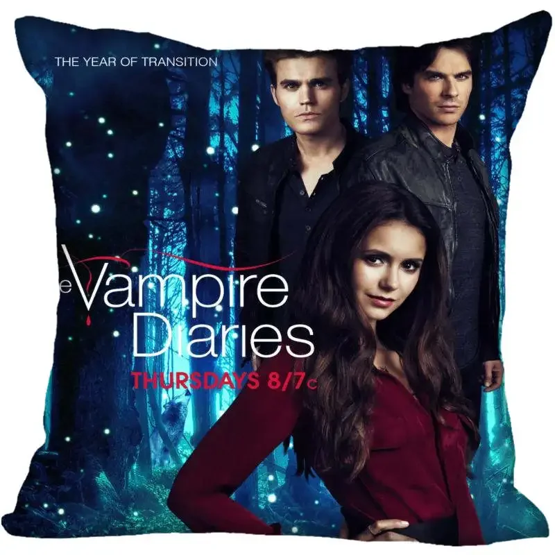 

45X45cm(one sides) Pillow Case Modern Home Decorative The Vampire Diaries Season Pillowcase For Living Room Pillow Cover