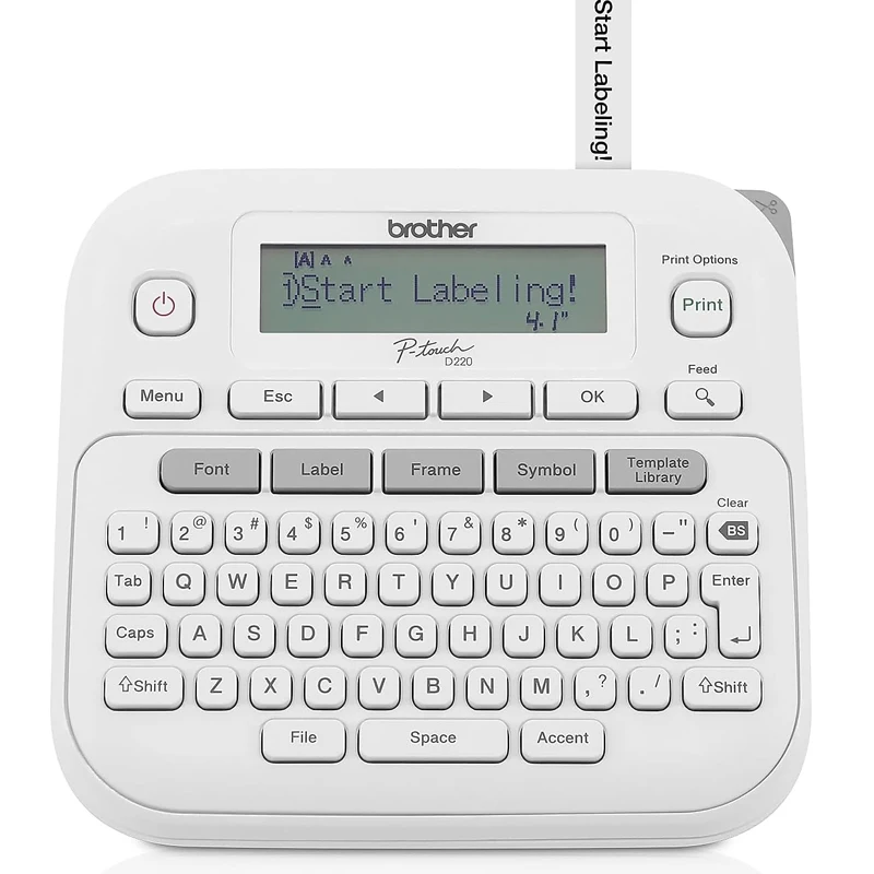 

Brother PT-d220 P-Touch Label Maker QWERTY Keyboard 25 Pre-Set Label Templates Label Memory machine for Home & Office