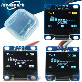 아두이노용 OLED 디스플레이 모듈, SSD1306 I2C IIC SPI 시리얼, 128x64 LCD, 4 핀 옐로우 블루 화이트 블루, 핀 헤더 납땜, 0.96 인치