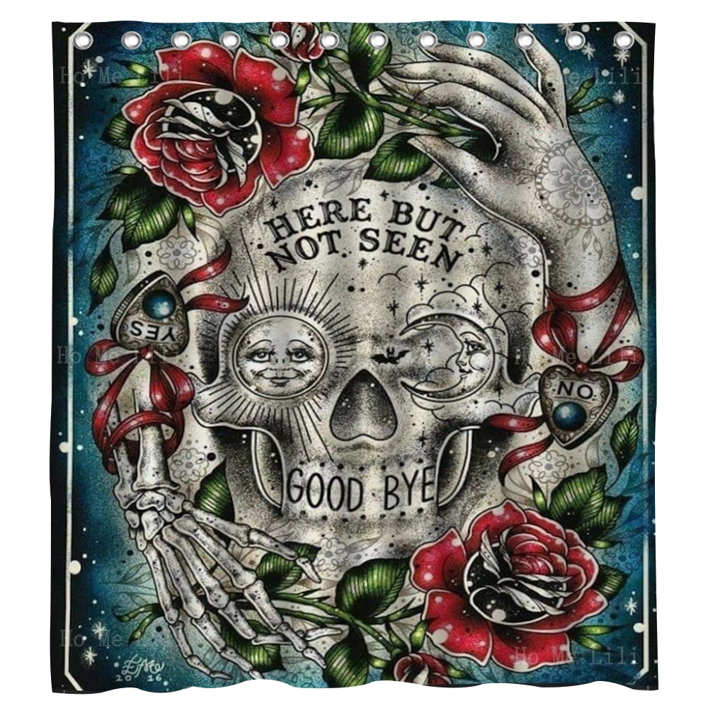 Здесь и увидеть доску Ouija череп милые традиционные скелеты обезьяны бабочки цветы лес Триппи занавески для душа 
Здесь и увидеть доску Ouija череп милые традиционные скелеты обезьяны бабочки цветы лес Триппи занавески для душа