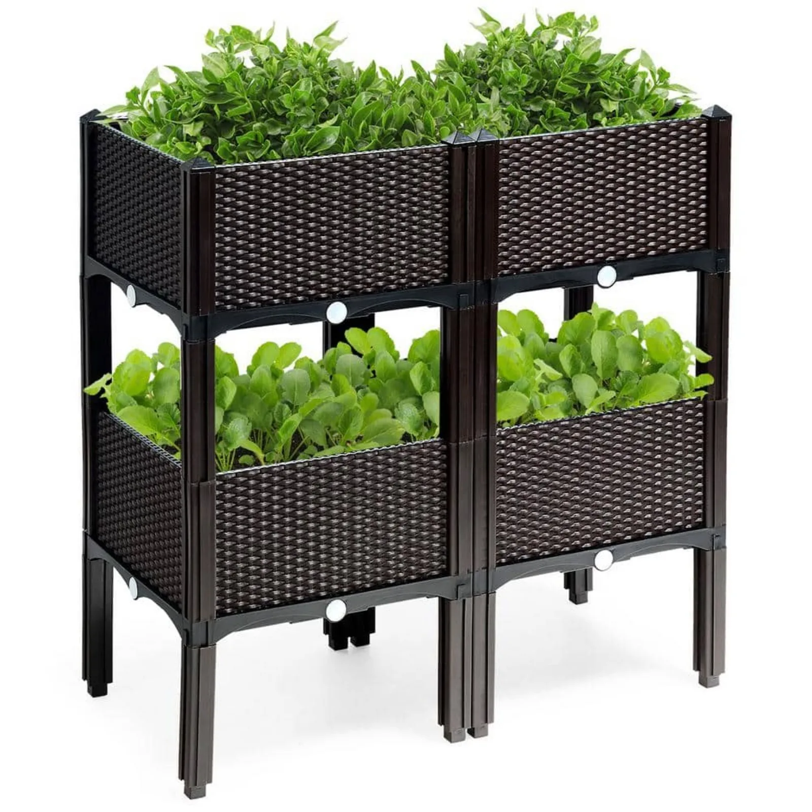 US 16 in. L x 16 in. W x 17.5 in. H White Plastic Raised Bed Elevated Flower Vegetable Herb Grow Planter Box (Set of 4)
US 16 in. L x 16 in. W x 17.5 in. H White Plastic Raised Bed Elevated Flower Vegetable Herb Grow Planter Box (Set of 4)