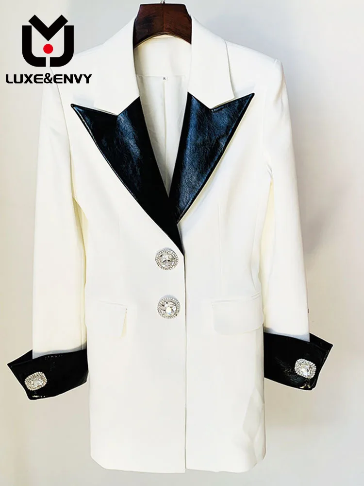 LUXE&ENVY 2023 New Contrast Leather Suit Collar Button Slim Fit Long Sleeve Suit Dress
LUXE&ENVY 2023 New Contrast Leather Suit Collar Button Slim Fit Long Sleeve Suit Dress