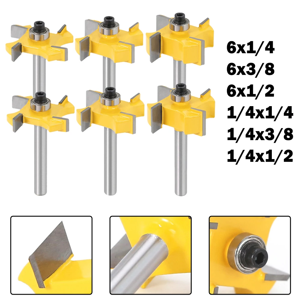 1pcs 6mm Shank T Type Router Bit Wood Milling Cutter With Bearing For Woodworking Slotting Drawers Hand Tools Accessories
1pcs 6mm Shank T Type Router Bit Wood Milling Cutter With Bearing For Woodworking Slotting Drawers Hand Tools Accessories