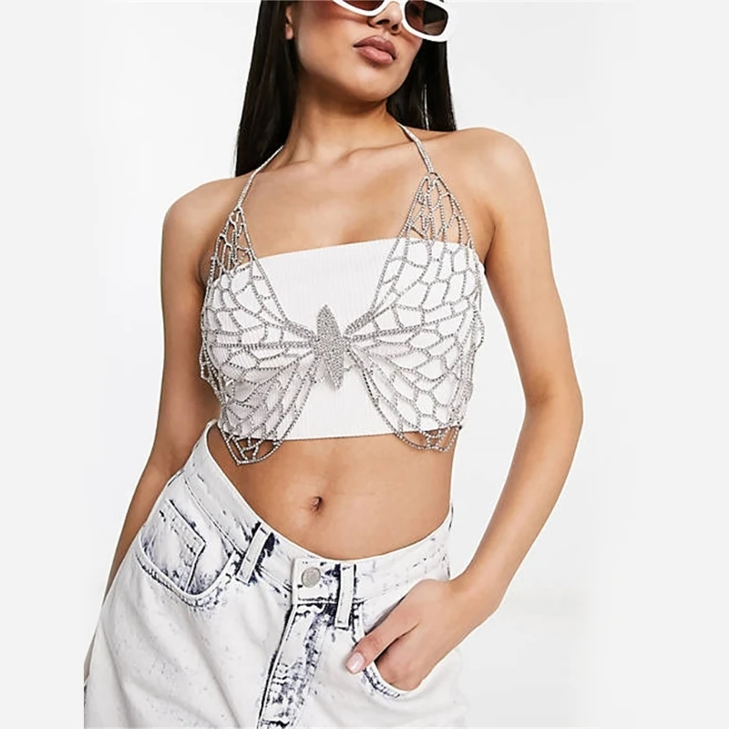 Nightclub Rhinestones Thoracic Chain Butterfly Bra Chain Fashion Body Chain Summer Beach Outfit Accessory for Women Girls
Nightclub Rhinestones Thoracic Chain Butterfly Bra Chain Fashion Body Chain Summer Beach Outfit Accessory for Women Girls