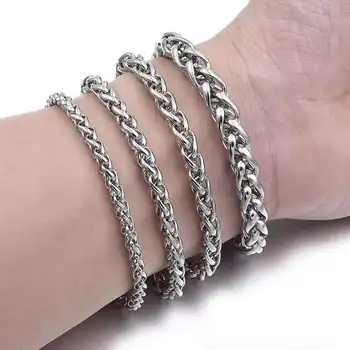 Titanium steel men;s hipster flower basket chain bracelet stainless jewelry keel
