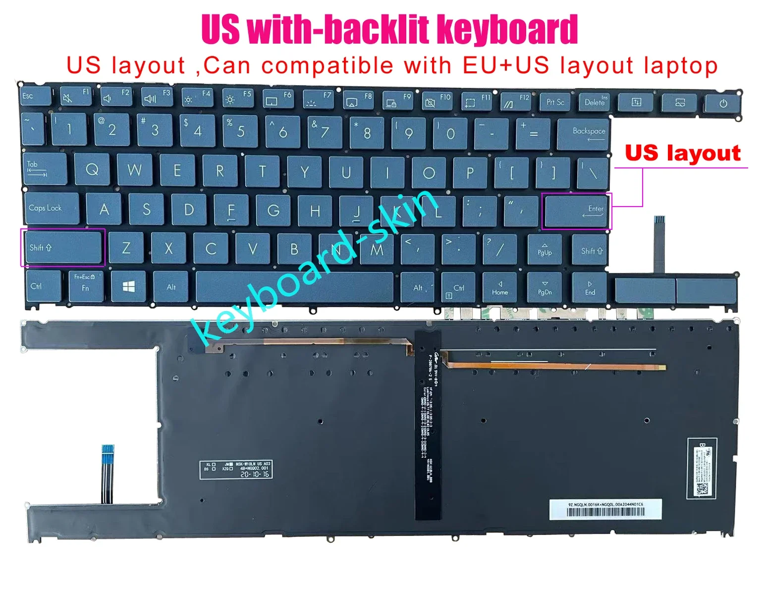 US Backlit no-frame Keyboard For Asus ZenBook Duo UX481 UX481FA UX481FAY UX481FL UX481FLY series laptop
US Backlit no-frame Keyboard For Asus ZenBook Duo UX481 UX481FA UX481FAY UX481FL UX481FLY series laptop
