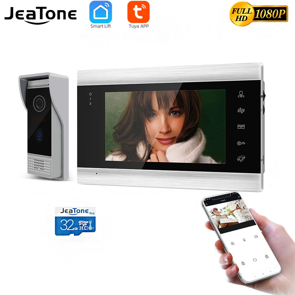 

JeaTone Tuya smart WiFi Video Door Phone Intercom for Home 720P/1080P Doorbell System with Remote Talk, Unlock, Motion Detection