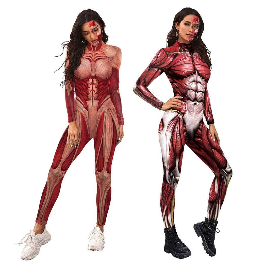 New 3D Muscle Printed Jumpsuit Men Women Human Body Muscle Tissue Tight Bodysuit Halloween Cosplay Role Play Up Outfit
New 3D Muscle Printed Jumpsuit Men Women Human Body Muscle Tissue Tight Bodysuit Halloween Cosplay Role Play Up Outfit