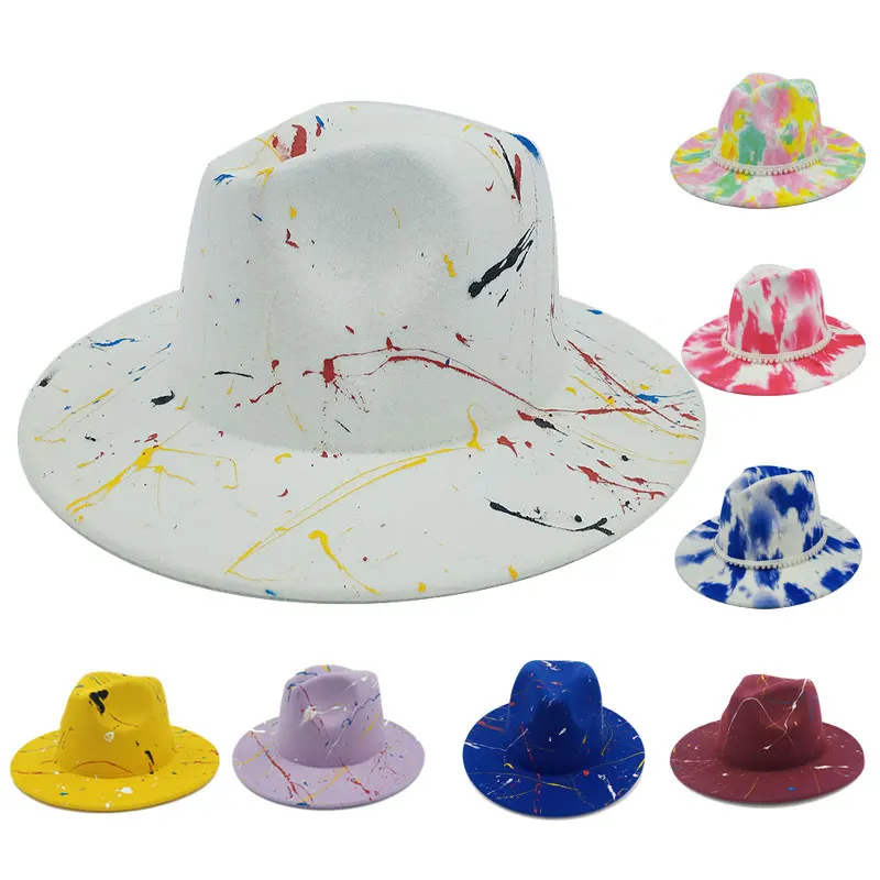 

Шляпа Федора для женщин и мужчин, модная Роскошная церковная кепка в стиле джаз, цвет галстук-бабочка, искусственная Бриллиантовая кепка с широкими полями