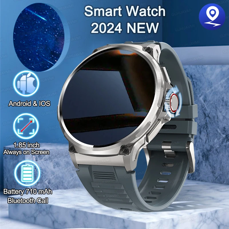 

For Huawei iOS 710mA Battery Smart Watch Men Waterproof Watch 1.85 inches HD Screen Bluetooth Calling Health Sports Smart Watch