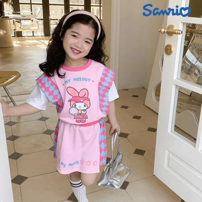 Sanrio Melody Girl Clothes Summer Skirt Set Girl Short Sleeves Cartoon Tee Print Shorts Outfit Child Casual Clothes Suits Gift
Sanrio Melody Girl Clothes Summer Skirt Set Girl Short Sleeves Cartoon Tee Print Shorts Outfit Child Casual Clothes Suits Gift