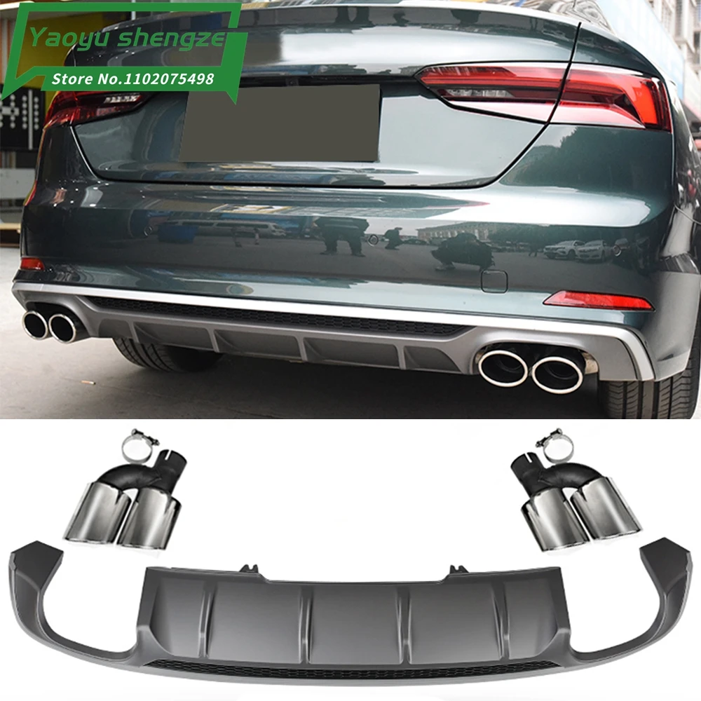 

Car Rear Bumnper Diffuser Lip Spoiler for Audi A5 Sline Hatchback 2 Door 2017-2019 Car Rear Lip Spoiler PP