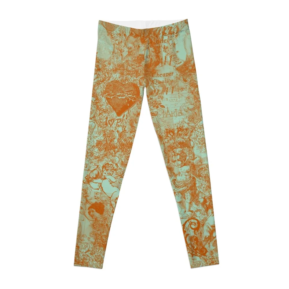 Aqua And Rust Romantic Angels Flowers French Vintage Eifel Tower Toile Design Leggings workout clothes for Womens Leggings
Aqua And Rust Romantic Angels Flowers French Vintage Eifel Tower Toile Design Leggings workout clothes for Womens Leggings
