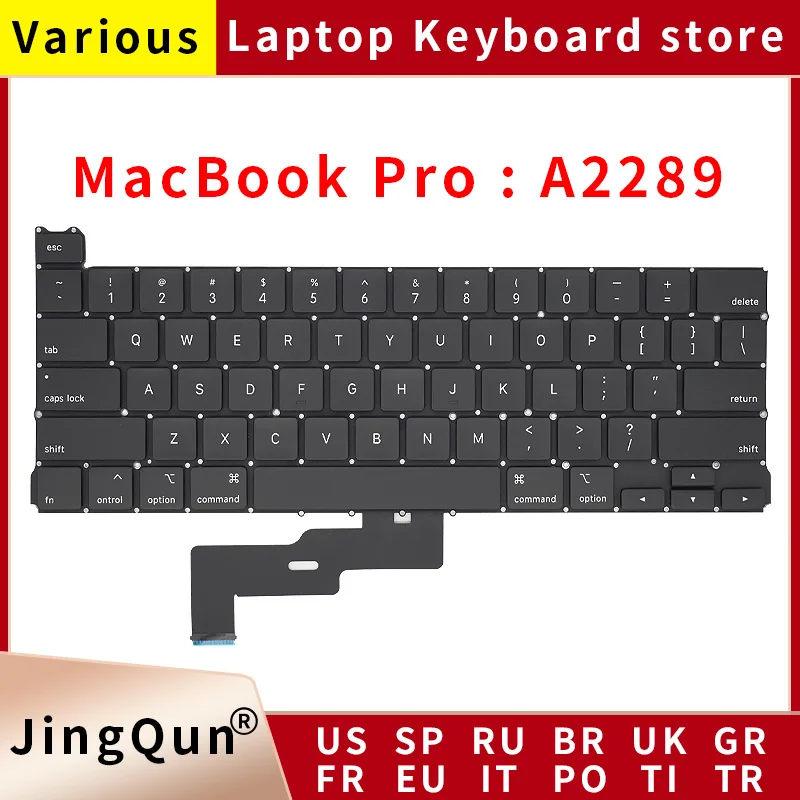 

New Laptop A2289 Keyboard for Macbook Pro Retina 13" A2289 Keyboard Replacement US UK RU FR SP IT DE EU Layout 2020 EMC 3456