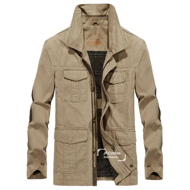 Men's Smart Casual Jacket Men's Spring Straight Jacket Plus Size High Quality Simple Outwear Solid Color Cargo Khaki Jackets 4XL
Men's Smart Casual Jacket Men's Spring Straight Jacket Plus Size High Quality Simple Outwear Solid Color Cargo Khaki Jackets 4XL