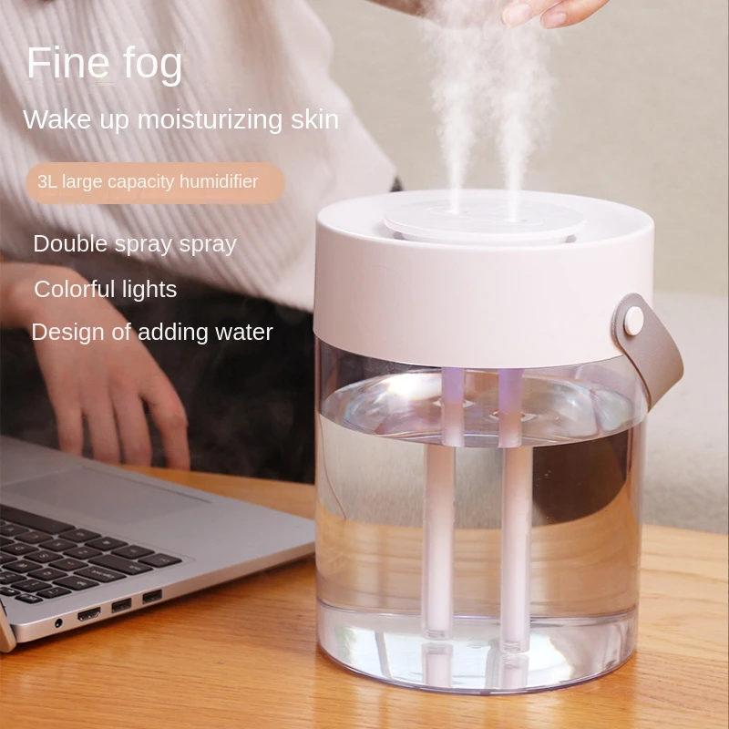 New Household Humidifier Office Desktop Large Capacity Humidifier Bedroom Atmosphere Small Night Light Dual Head Humidifier
New Household Humidifier Office Desktop Large Capacity Humidifier Bedroom Atmosphere Small Night Light Dual Head Humidifier