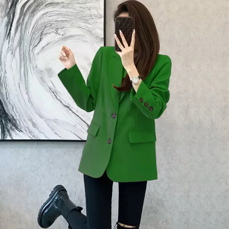 Women Blazer Casual Jacket Multi-Color Pocket All-Match Long Sleeved OL Autumn Winter Elegant Office Lady Coat Loose Solid Thin Women Blazer Casual Jacket Multi-Color Pocket All-Match Long Sleeved OL Autumn Winter Elegant Office Lady Coat Loose Solid Thin