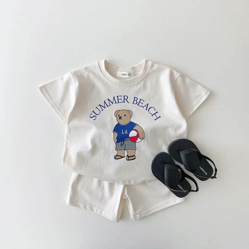 2023 Korea Baby Boy Clothing Set Toddler Kids Summer Clothes Cartoon Bear T-shirt+Shorts Two Piece Suit Newborn Boy Girl Outfits
2023 Korea Baby Boy Clothing Set Toddler Kids Summer Clothes Cartoon Bear T-shirt+Shorts Two Piece Suit Newborn Boy Girl Outfits