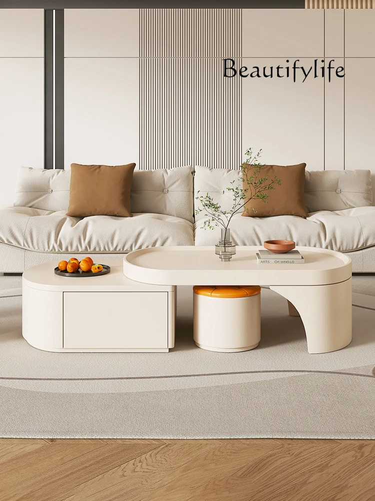 Cream Style Multifunctional Retractable Table Living Room Home Simple High-Grade Paint Tea Table
Cream Style Multifunctional Retractable Table Living Room Home Simple High-Grade Paint Tea Table