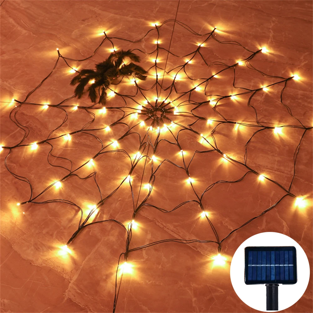 Solar Halloween LED Spider Web Lights Waterproof Black Spider Net Lights Halloween Purple String Light Outdoor Home Party Decor
Solar Halloween LED Spider Web Lights Waterproof Black Spider Net Lights Halloween Purple String Light Outdoor Home Party Decor