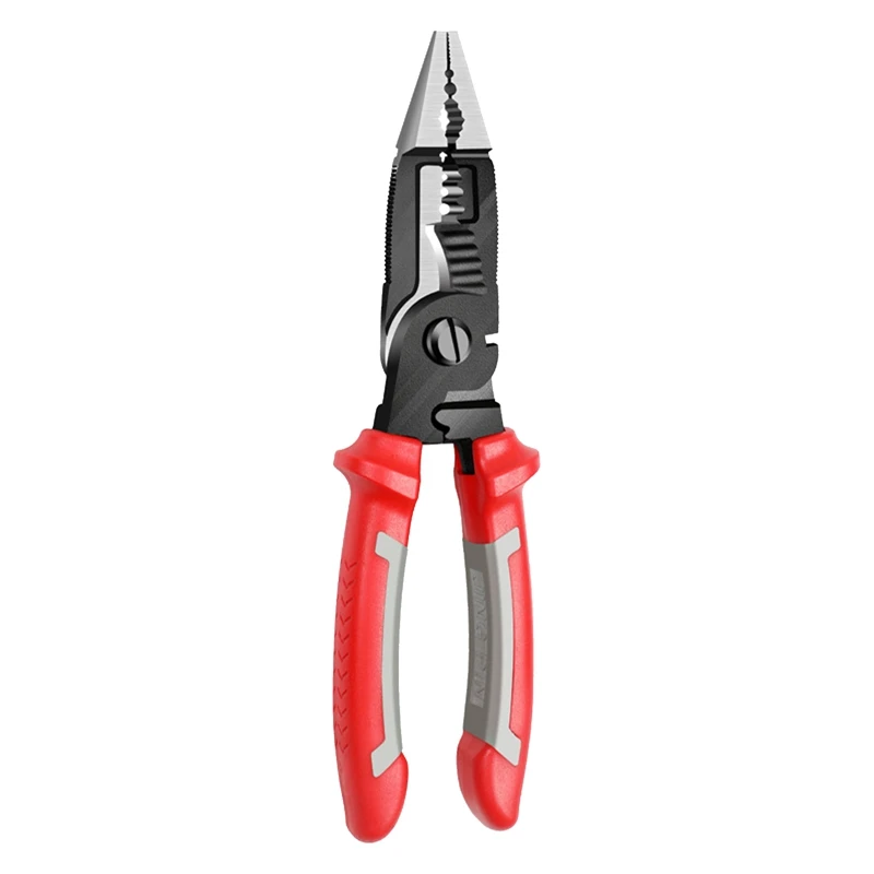 

3X 6 In 1 Multifunctional Electrician Pliers Long Nose Pliers Wire Cable Cutter Stripper Terminal Crimping Hand Tools