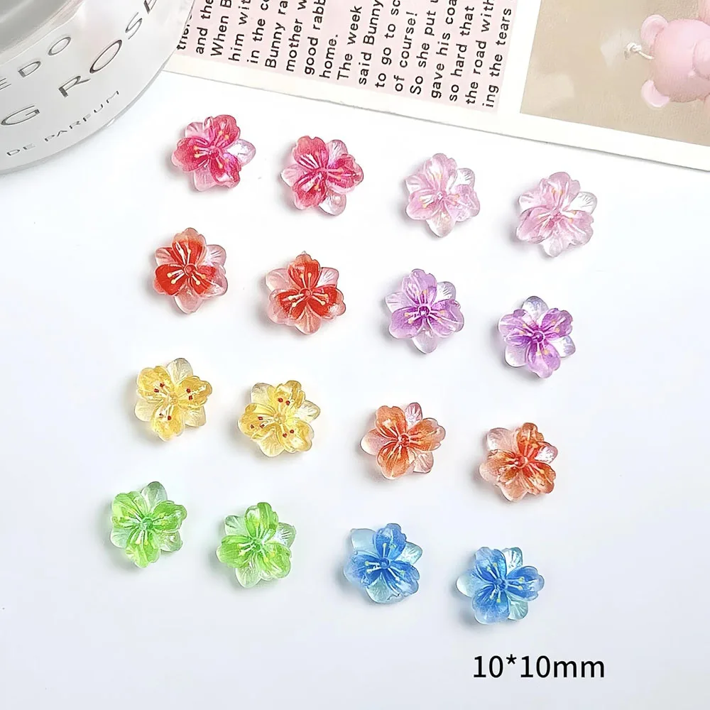 100pcs Mixed Jelly hibiscus&Leopard Lily Flower nail charms 3D Resin Peach blossom five petal flower design DIY Spring nail deco 30 Sc2dcb19e1198483db6faff91c4d5d6ean