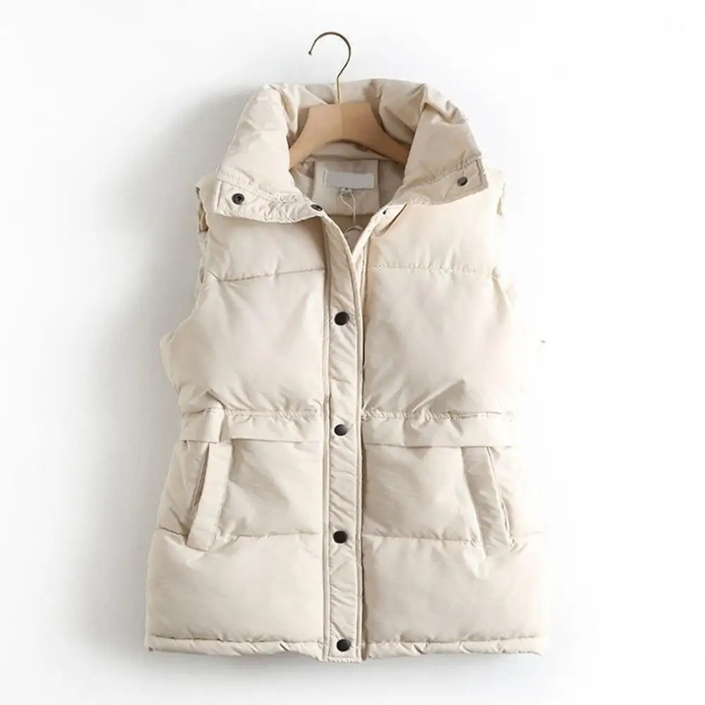 Women Coat Stylish Women's Winter Coat Thick Warm Windproof Sleeveless Cardigan with Lapel Pockets for Casual Wear Soft Warm
Women Coat Stylish Women's Winter Coat Thick Warm Windproof Sleeveless Cardigan with Lapel Pockets for Casual Wear Soft Warm