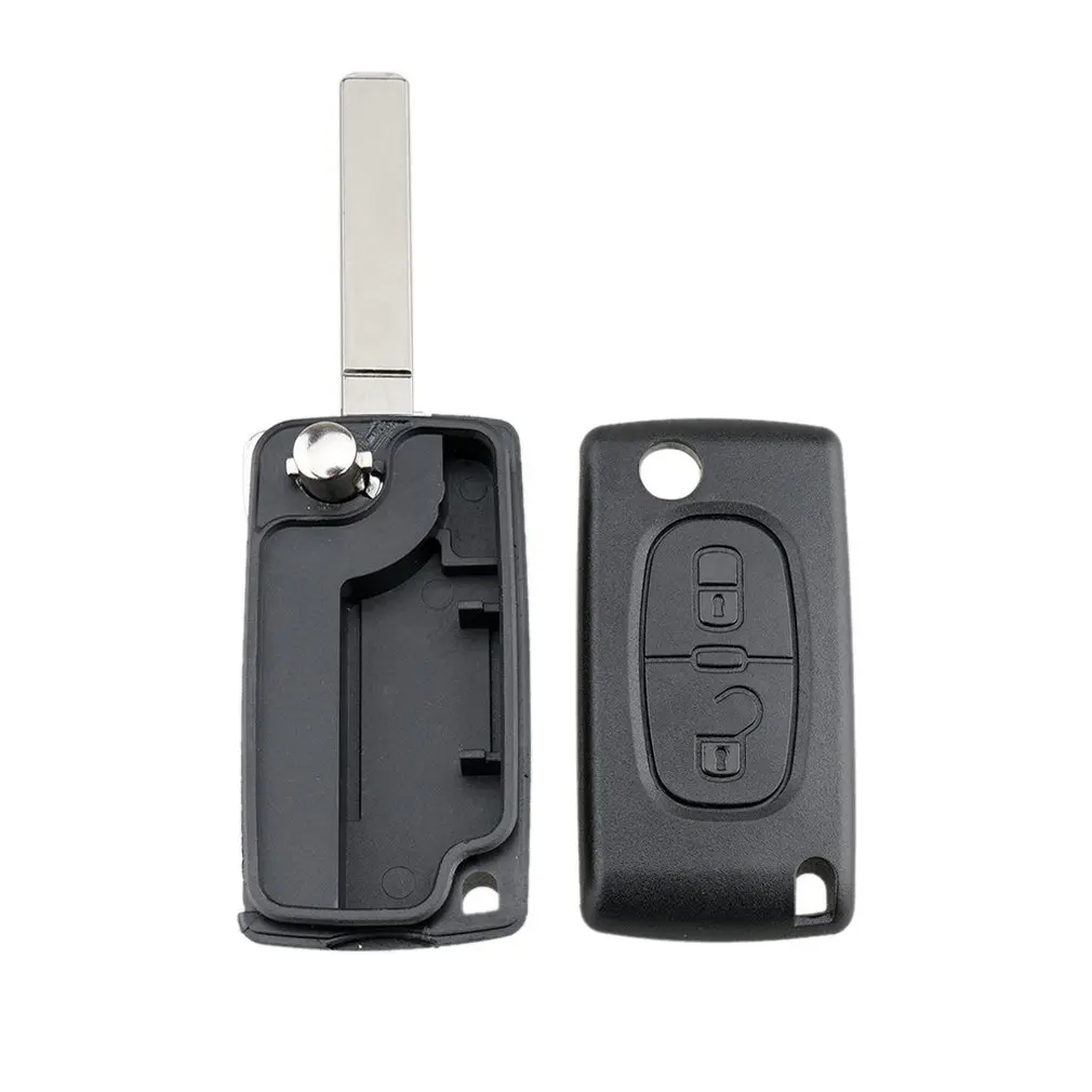 

NEW Replacement 2 Button Remote Flip Folding Key Fob Case Shell Blade For Citroen C2 C3 C4 C5 C6 C8