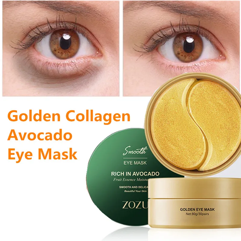 

60pcs Eye Mask Collagen Anti Dark Circles Eye Bags Avocado Golden Moisturizing Anti Wrinkle Eye Patches Skin Care Products