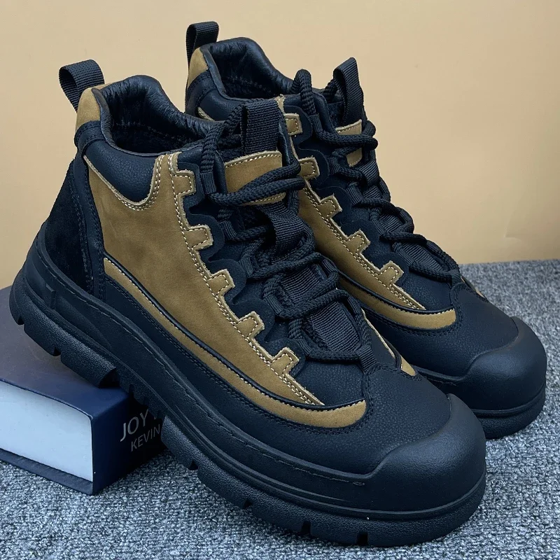Men`s genuine leather wool liner anti-slip thick sole climbing hiking Martin boots mens winter sports shockproof walking shoes
Men`s genuine leather wool liner anti-slip thick sole climbing hiking Martin boots mens winter sports shockproof walking shoes