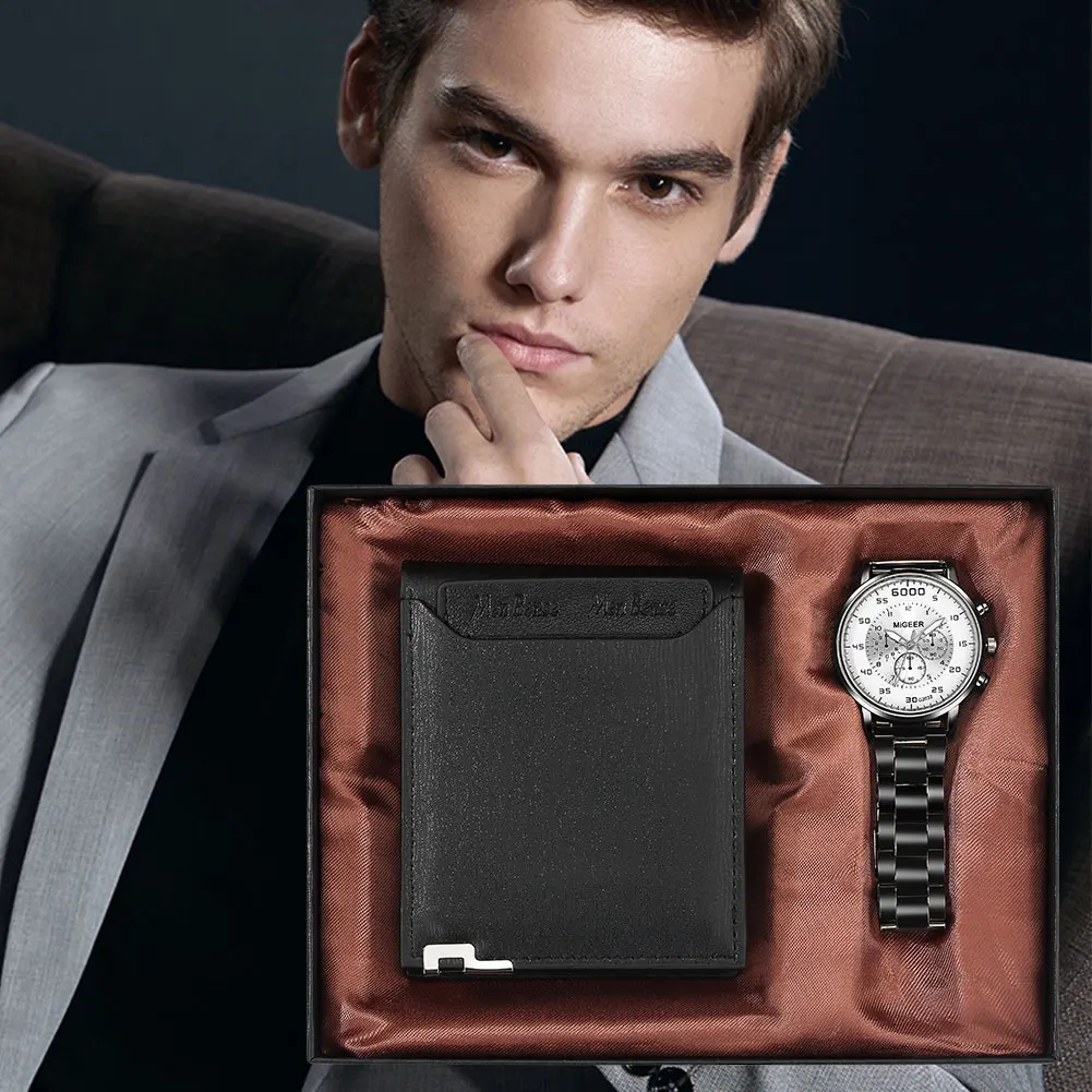 Luxury Men Quartz Watch Business Leather Wallet Sets for Men Unique Original Gift for Boyfriend Husband Regalos Para Hombre
Luxury Men Quartz Watch Business Leather Wallet Sets for Men Unique Original Gift for Boyfriend Husband Regalos Para Hombre