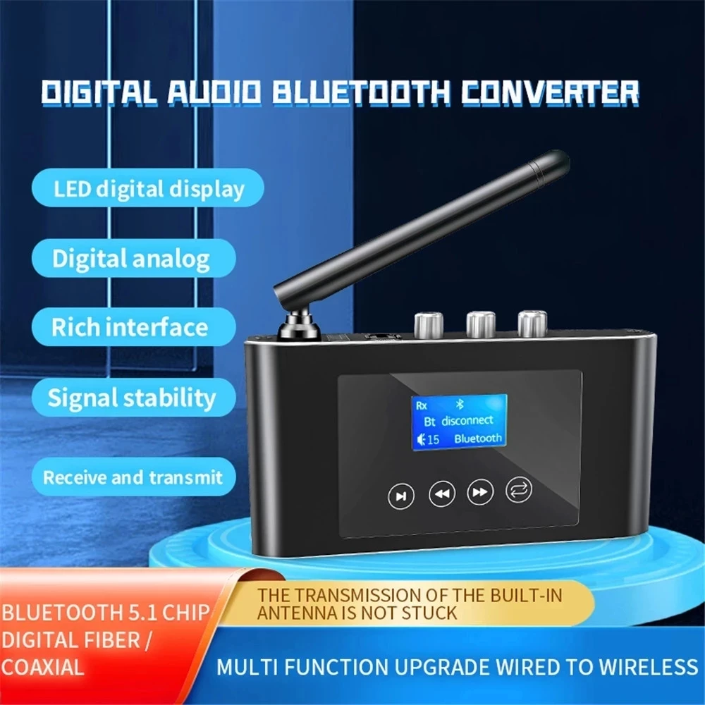 Digital to Analog Audio DAC Converter Optical Coaxial to 3.5MM AUX RCA Bluetooth 5.0 Receiver Transmitter TV PC Wireless Adapter
Digital to Analog Audio DAC Converter Optical Coaxial to 3.5MM AUX RCA Bluetooth 5.0 Receiver Transmitter TV PC Wireless Adapter