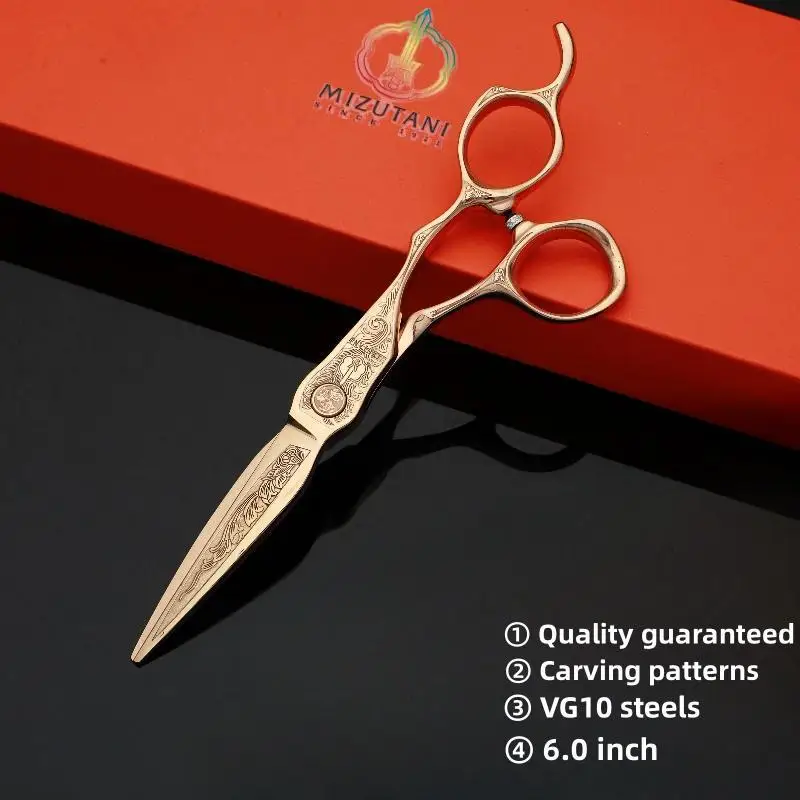 

MIZUTANI barber scissors 6.0-inch VG10 material scissors professional hairdressing scissors High-end scissor tools for barbers